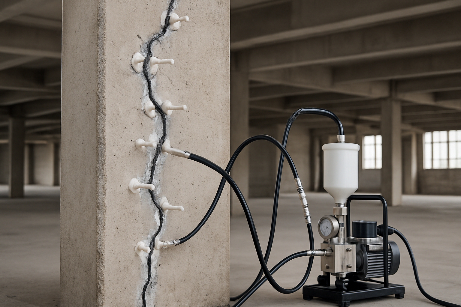 Concrete Crack Repair with Epoxy Injection — Methods, Cost & Equipment
